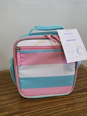 Pottery Barn Kids Insulated Lunch Bag New W Tag Pink Teal Lightweight School